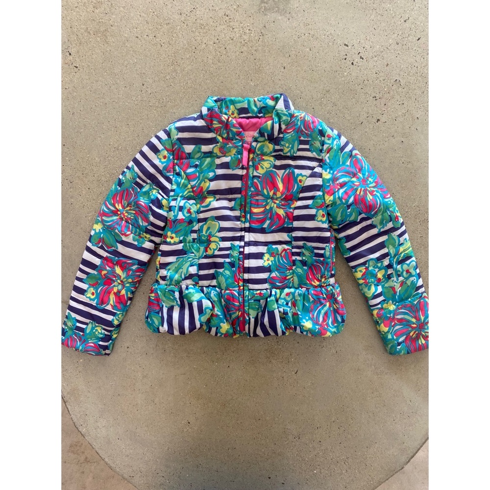 Girls Mini Kate Lily Pulitzer Floral Puffer Coat Size 6/7
